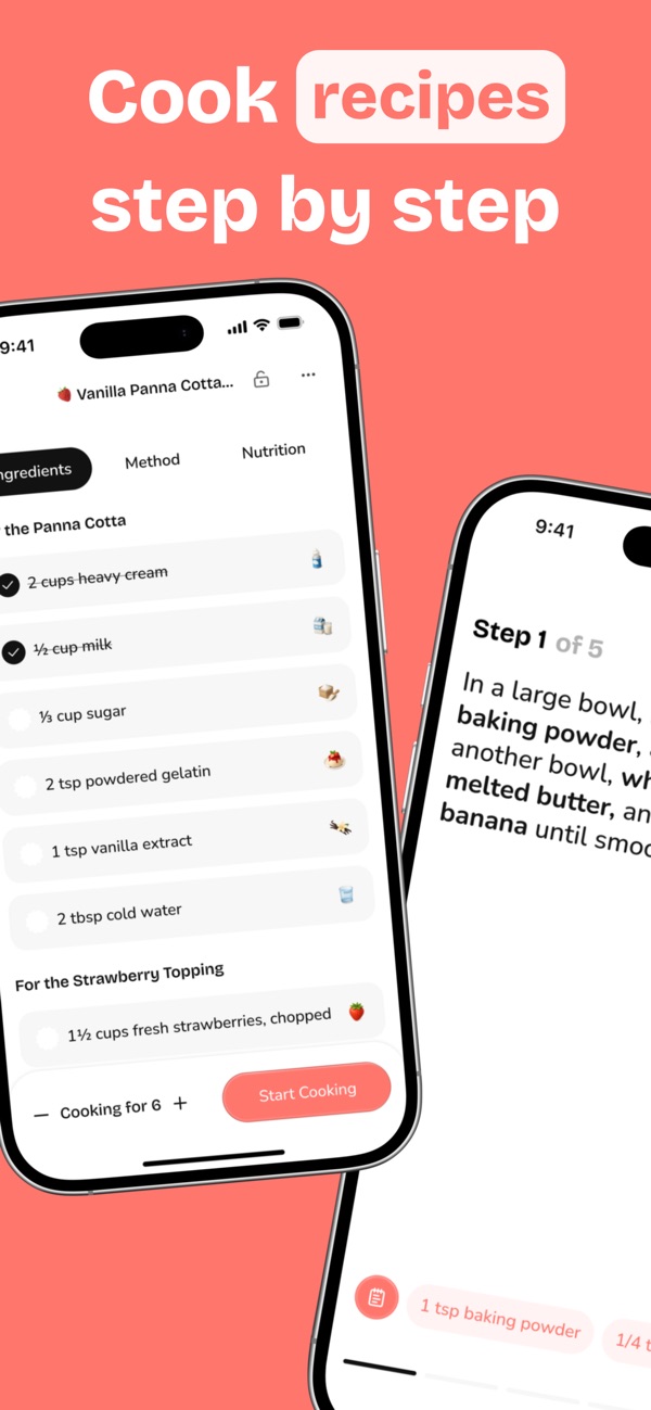 Cook recipes step by step
